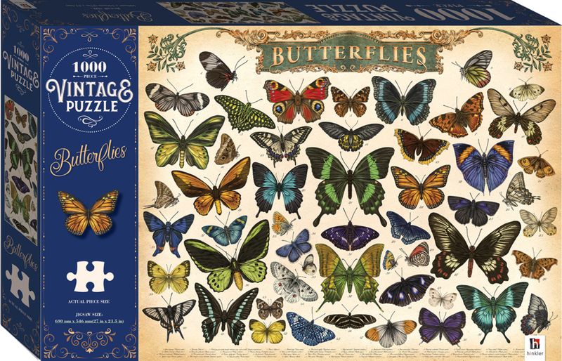 1000 Piece Vintage Puzzle: Butterflies