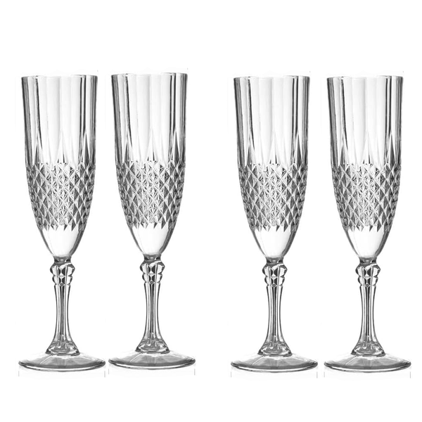 Royal Flute Glass Set 4 Piece Home Glasses