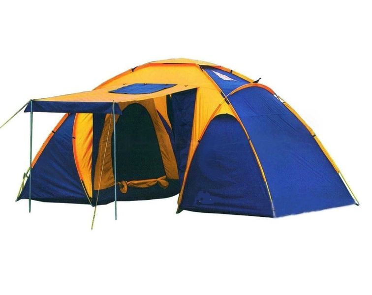 Two-Room Family Camping Tent with Vestibule - 6 Person, Waterproof, Durable
