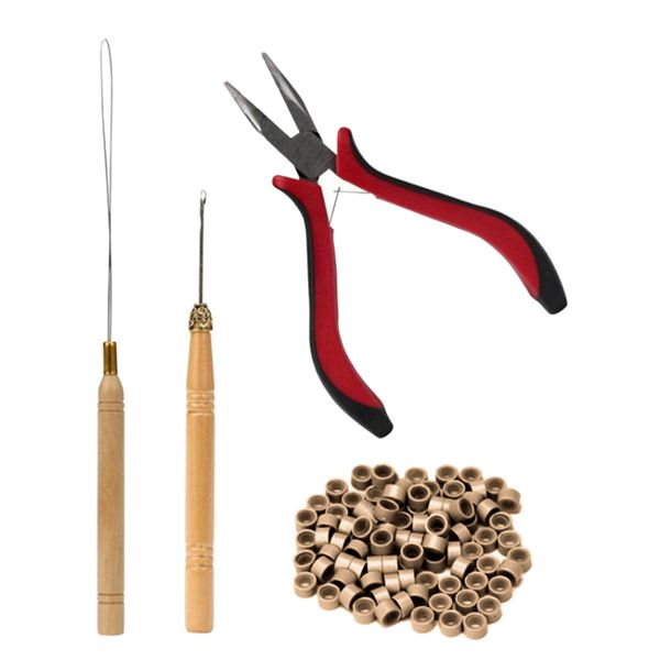 4 Piece Curved Tip Wig Plier Tool Compatible with Extension