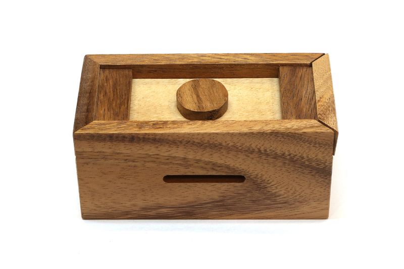 Treasure Chest - Wooden Puzzle Secret Compartment Lock Box