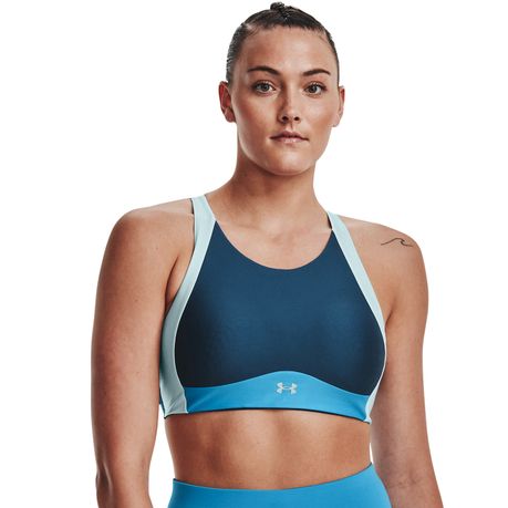 XL NWT Womens Under Armour Crossback Seaglass Blue Tie Dye Mid Impact  Sports Bra