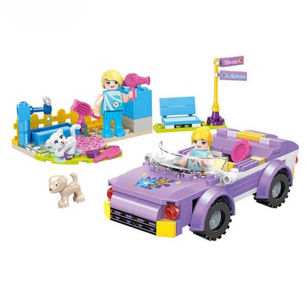 182-piece 3D DIY Fashion Gift Store Girls Cars Building Blocks Set