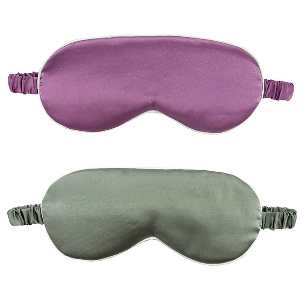 Sleep Masks Silky Soft Satin Eye Mask Cover Blindfold Elastic Strap -2 Pack