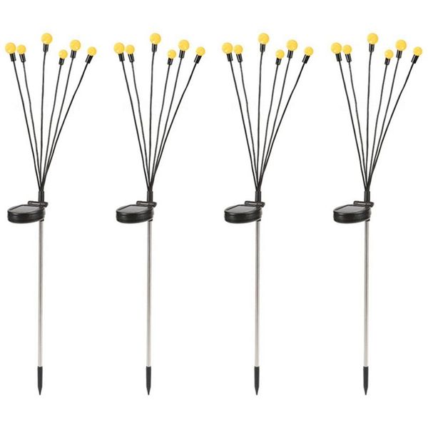 Solar Garden Lights - 4 Pack 12 Led Solar Firefly Compatible with Universal