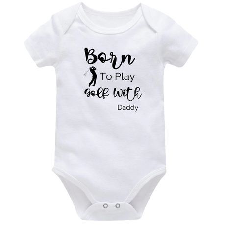 Born To Play Golf Sport Vest Baby Vest Bodysuit Onesie Short Sleeve Image