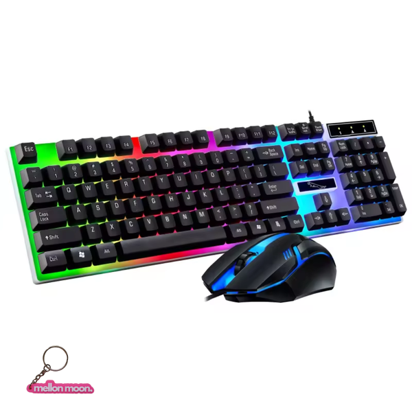 Professional LED Wired Gaming Keyboard &amp; Mouse Combo + Keychain