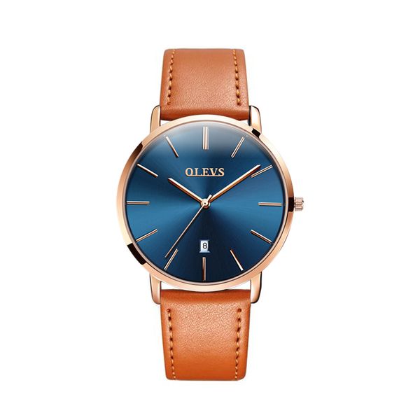 Olevs French Classis Mens Watch With Blue Dial