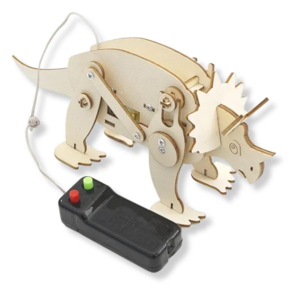 Edu-Toy DIY Dino Robot - Remote Control Walking Triceratops Toy