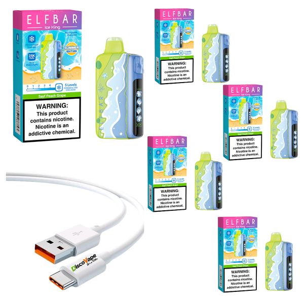 Elfbar Ice King 25K - Peach Grape (Pack Of 5) + image
