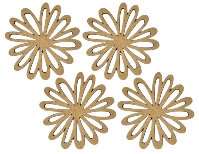 Daisy Flower Coasters - Set of 4