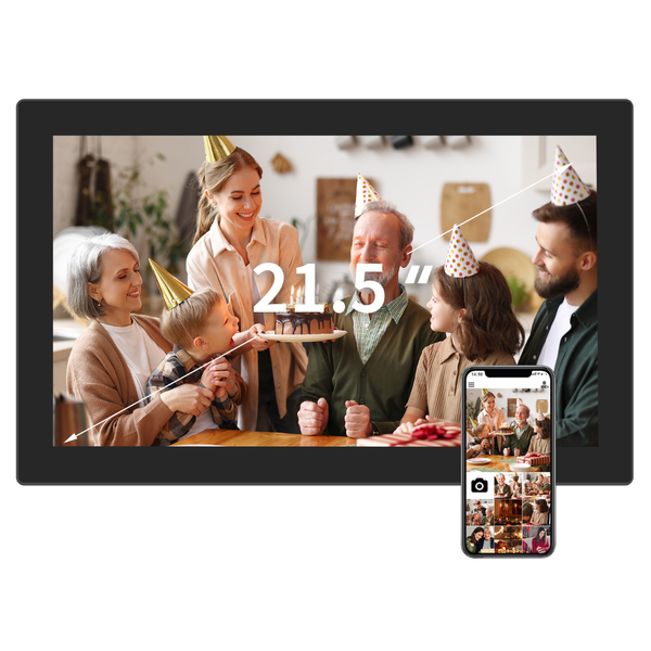 21.5'' WiFi Digital Photo Frame Full HD IPS Touchscreen with 32GB Storage