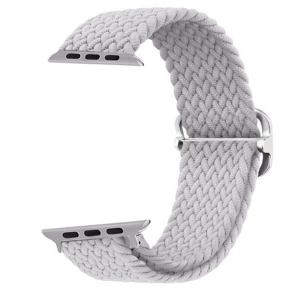 Soft Braided Elastic Smartwatch Band - White - 38/40/41mm