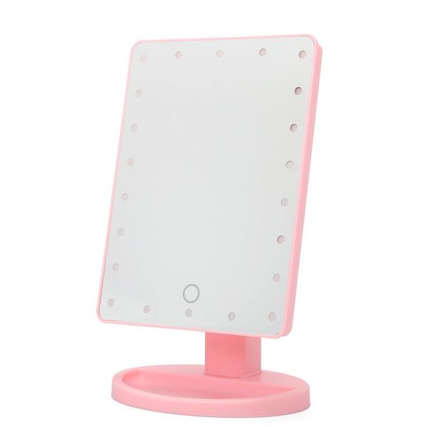 Portable Tabletop Makeup Mirror Adjustable LED Light Touch Bright