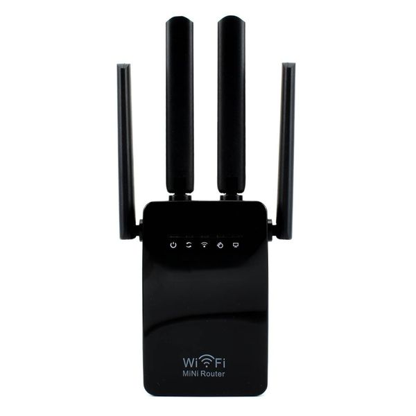 Extender Single Band (2.4GHz) 300Mbps with 2 Ethernet Ports Black by ( GD