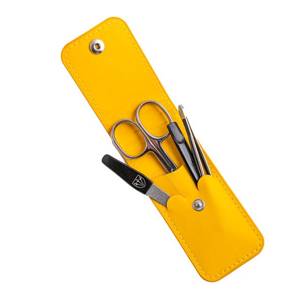Kellermann 3 Swords Manicure Set in a Yellow Case - 4 Piece