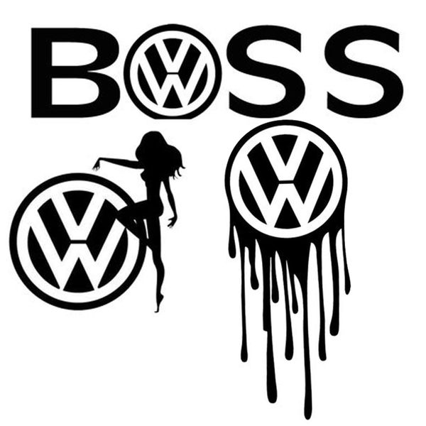 VW Girl, VW Boss, VW Petrol Tank Vinyl Sticker - 3 Pack.