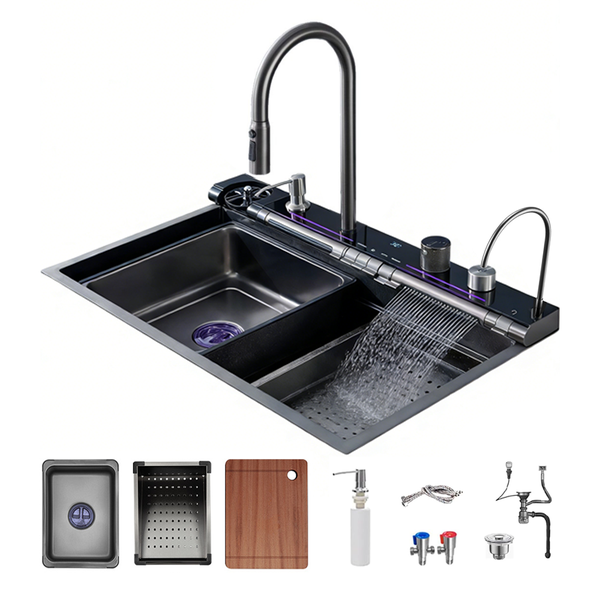 Kitchen Sink Set 304 Stainless Steel with Digital Display Temp Control