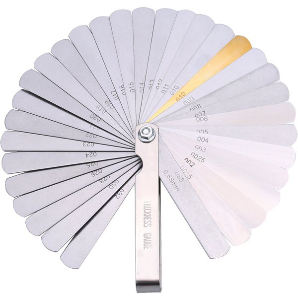 Stainless Steel Feeler Gauge Dual Marked Metric and Imperial Measuring Tool