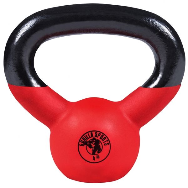 Rubber Coated Kettlebell 4KG Gorilla Sports SA