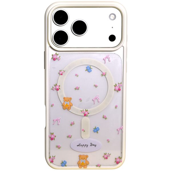 Cute Floral With Teddy Bears Phone Case - Compatible With 17 Pro Max