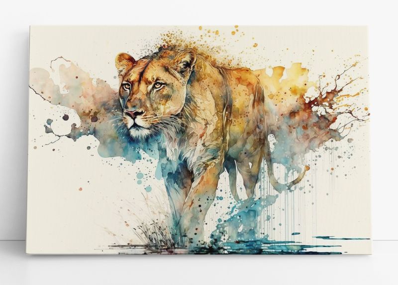 Mystic Lioness, Ready-To-Hang Canvas Wall Art, 40 x 60cm (A2+)