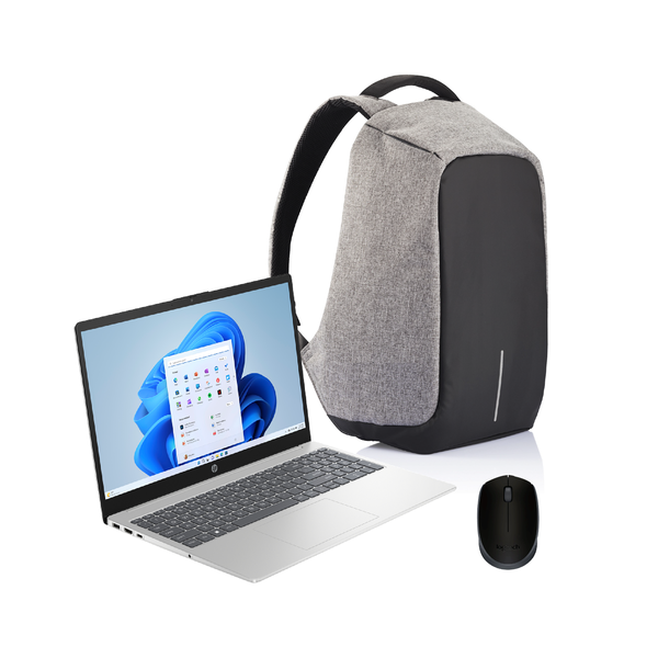 HP 15s Core i3 N305 + Bobby Anti-Theft Laptop Bag + Logitech Mouse Bundle