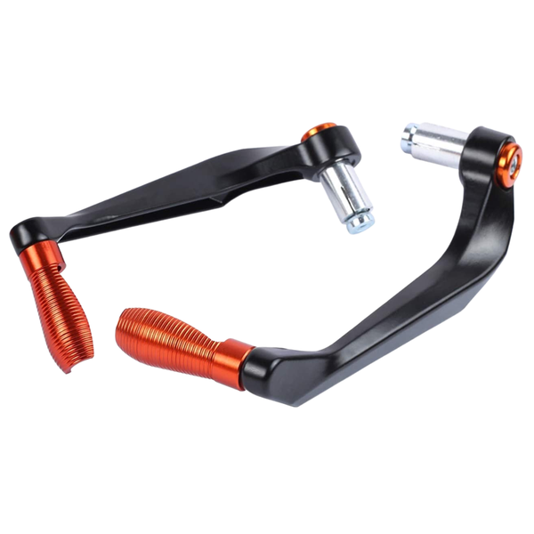 Motorcycle Orange/ Black Bar End Lever Guards (Set)