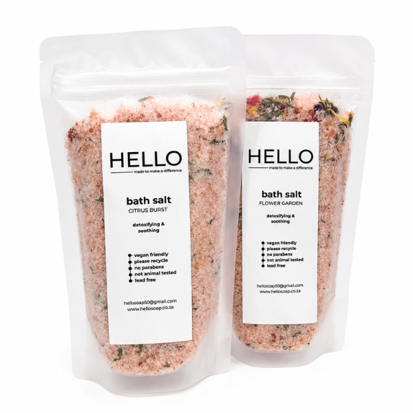 HELLO Detoxifying Bath Salt-Citrus Burst &amp; Flower Garden Soothing Bath Soak