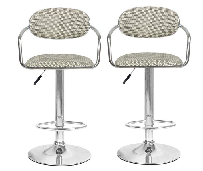 Bamboo Rattan Bar Stools - Set of 2 - Beige Colour
