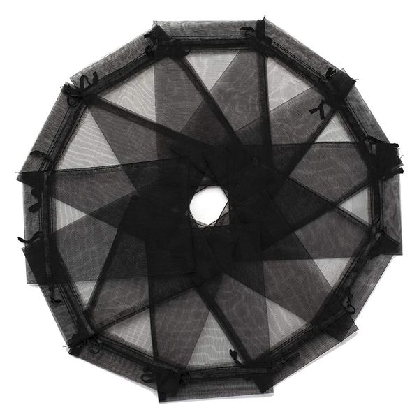 100Pcs Black Organza Gift Bags 9X12Cm For Jewelry Makeup Candy