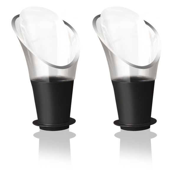 Vacuvin - Non Drip Wine Server Crystal Black - Set Of 2