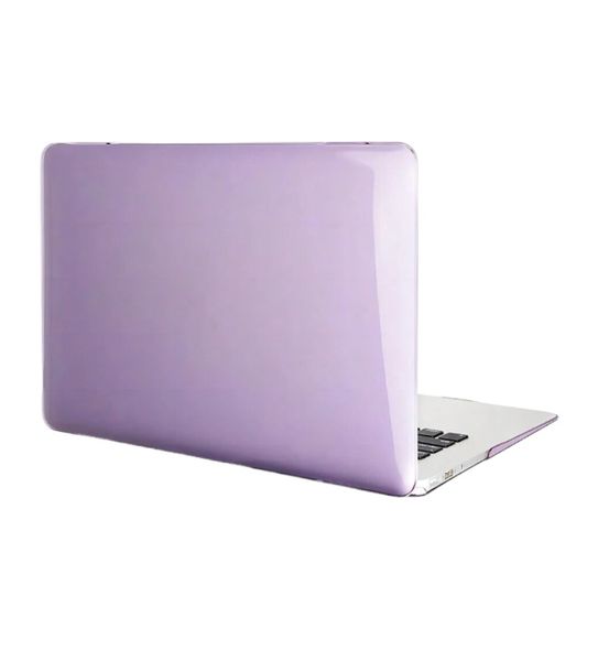 Crystal Clear Protective Hard-Shell Case For MacBook Air M2 2022 - Purple