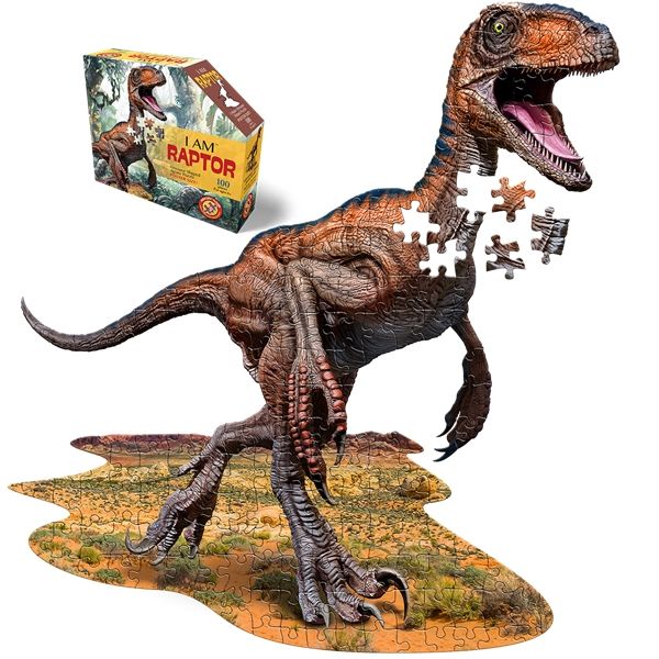 I am Raptor Animal Shaped Jigsaw Puzzle 100 Pc by MADD CAPP