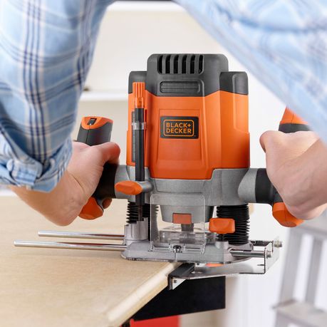 BLACK DECKER 1200W 6.35mm Plunge Router Accessories Kitbox