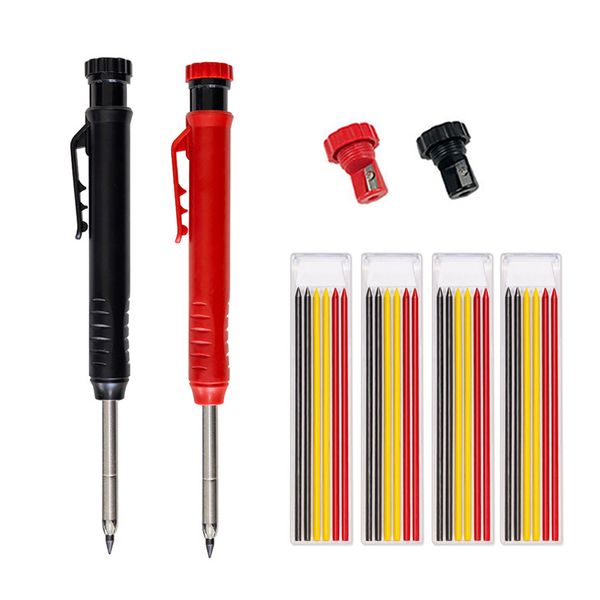 2 Pack Carpenter Pencils Mechanical Pencils with 24 Refills