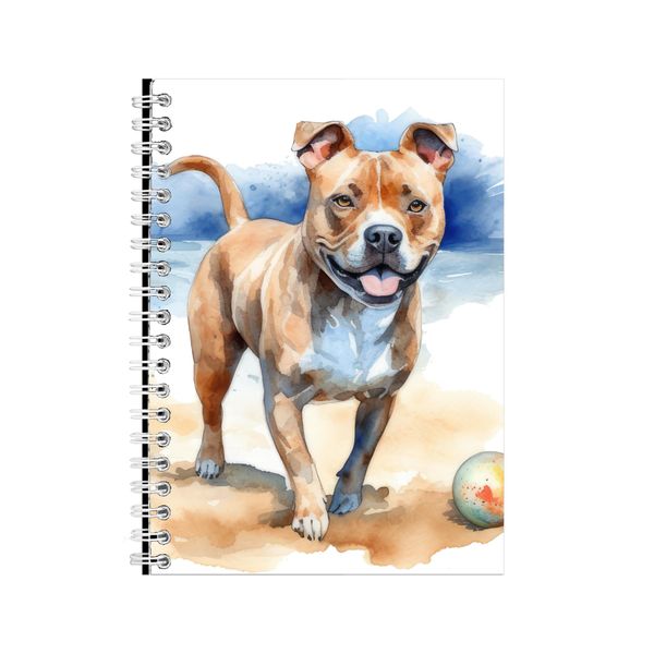 Playful A5 Notebook Spiral and Lined Pitbull Lover Graphic Notepad Gift 180