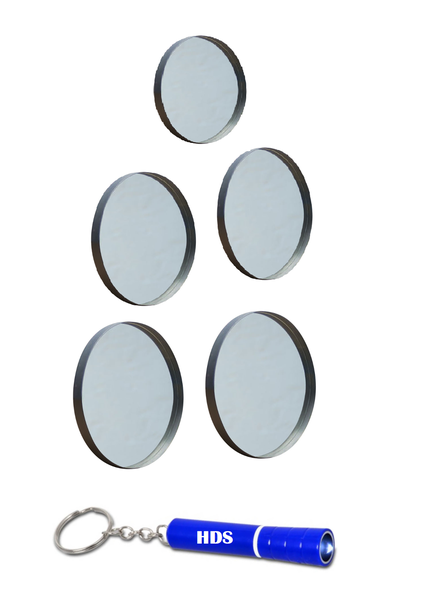 Small Multipurpose Round Decretive Wall Mirrors with HDS Torch - 5 Piece