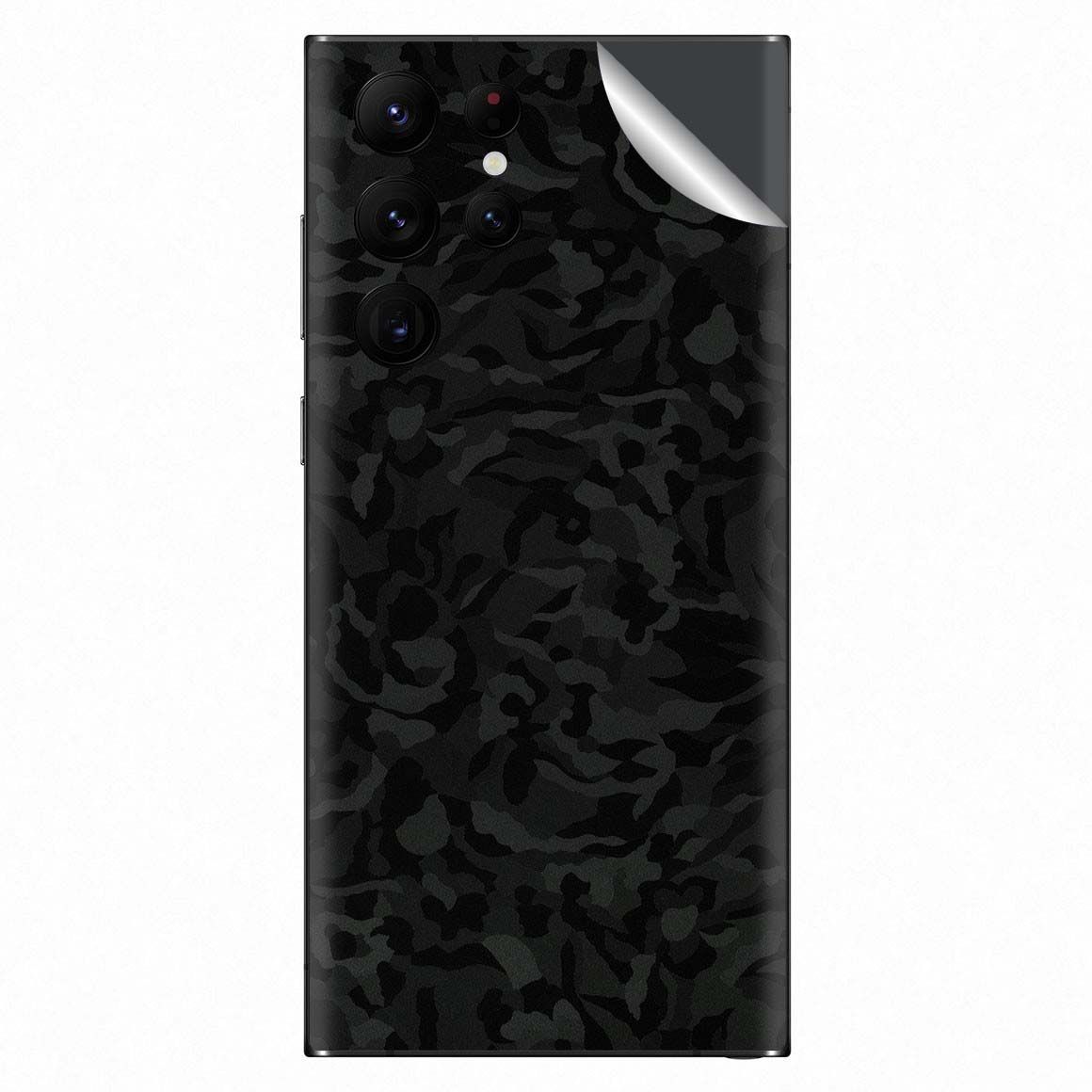 Black Camo 3M Sticker Skin + Clear Case for Samsung S22 Ultra Buy