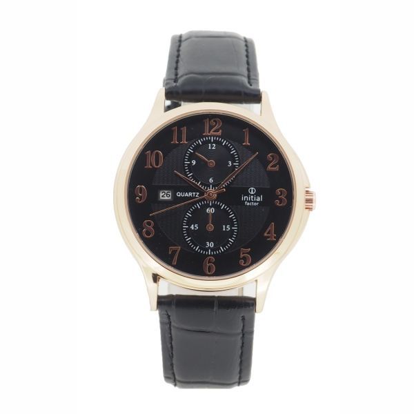 Initial Gents PU Leather Strap Watch WJ397