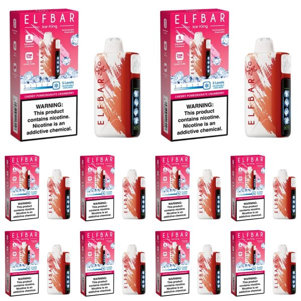 Elf Bar Ice King 25000 Pufs Vape - Cherry Pomegranate Cranbery (Pack of 10)