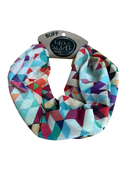 Neck Gaiter - Colourful 3D Abstract Triangles