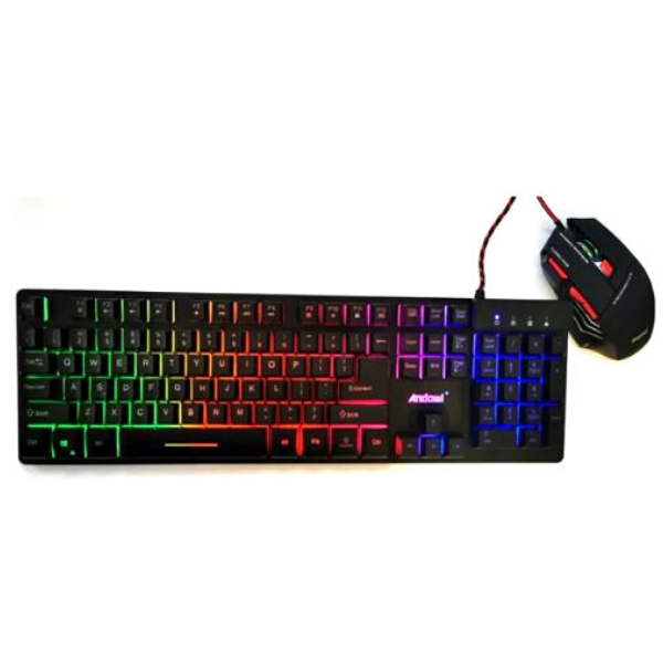 Andowl RGB LED Keyboard and mouse gaming set