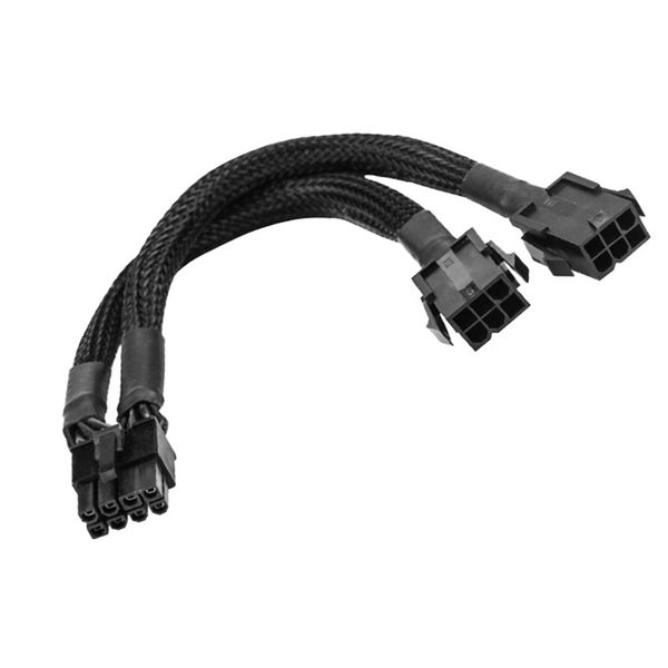 Dual 6 Pin Female to 8 Pin Male GPU Power Adapter Cable