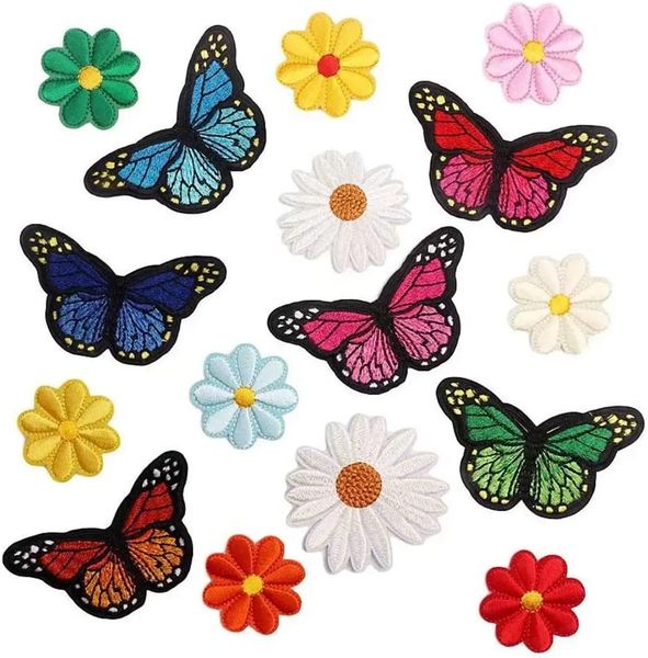 Craft Embroidery Patches Cute Butterfly 16 Piece 8cm