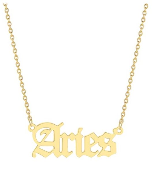 Aries Horoscope Birth Star Sign Zodiac Astrology Necklace Birthday Gift