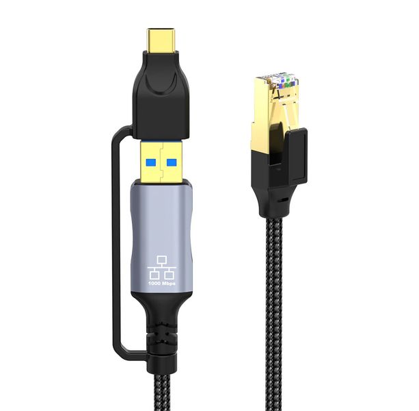 USB C to RJ45 Ethernet Cable USB 3.0 A RJ45 LAN Network Connector 2m