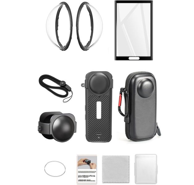 Compatible with Insta360 X4 Accessories Kit with Lens Guard, Silicone Cover