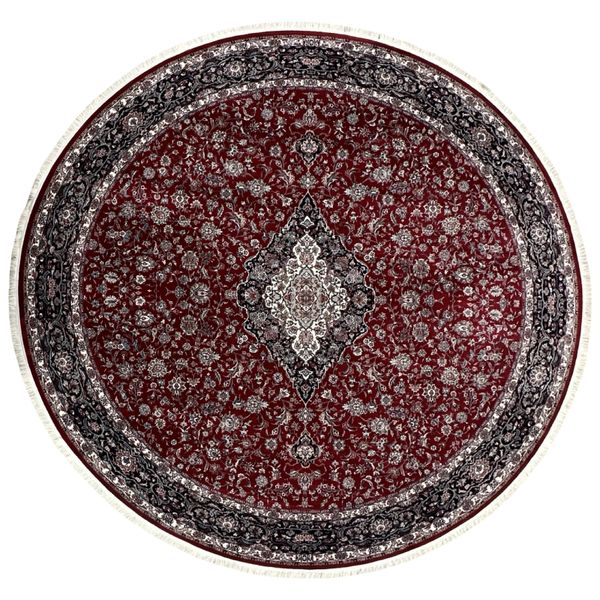 Traditional Aman Persian Kashan-Floral /Machine Made Round Carpet- Area Rug