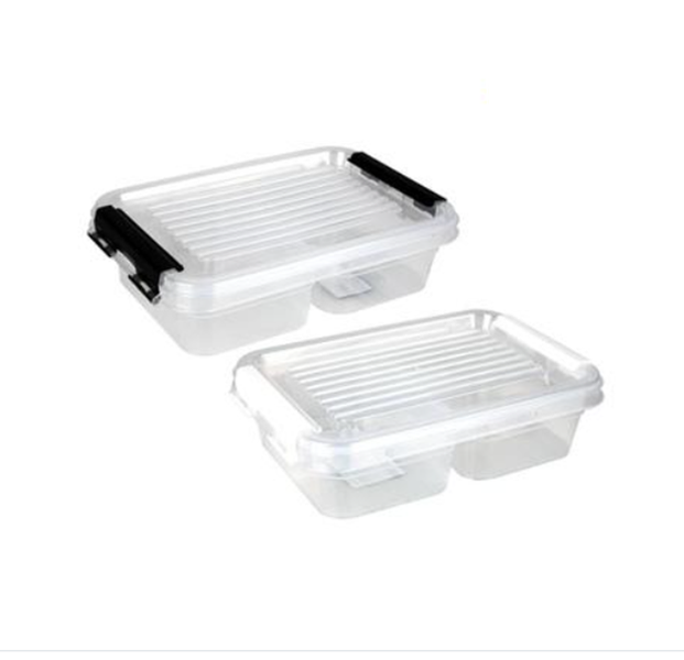 4 Piece 2 Divider Clip Lock My Box Container 500ml